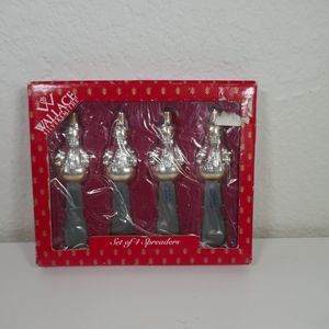 Wallace Silversmiths Silver Plated Christmas Spreader Set  Snowman NIB 1999